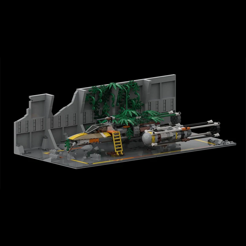 

965PCS MOC Science Fiction Movie (STAR BATTLE) Abandoned Y Wing Diorama Architecture Building Block Model Toys Festival Gifts