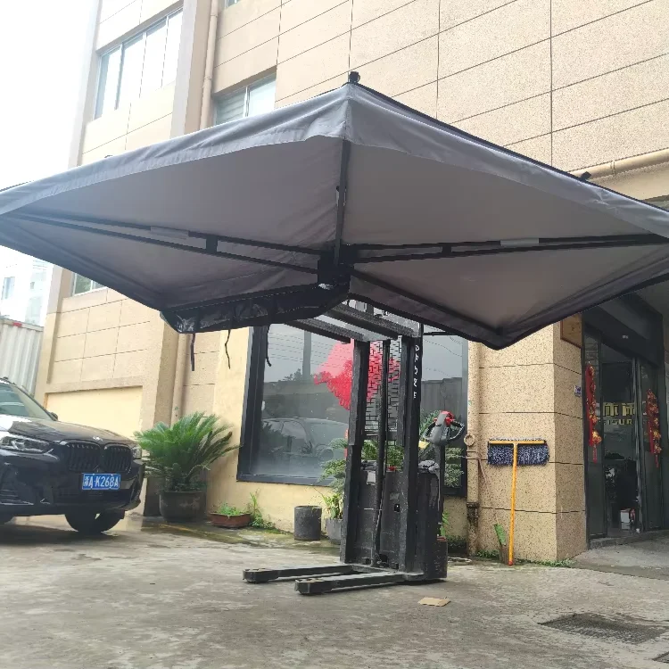 

STLF 270 Degree Waterproof 600D Oxford Cloth 2M Fan-Shaped Car Awning Boneless Fan-Shaped Tent Rain Canopy Independent Without L