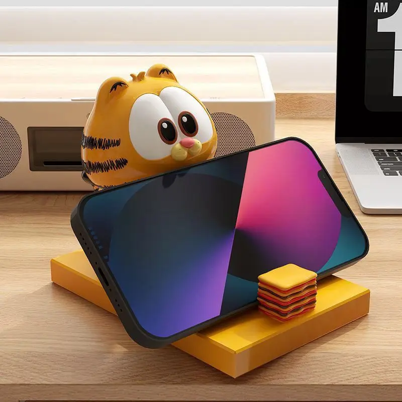 Garfield anime cartoon cute doll plush figurine kawaii multifunctional home office student desk phone stand decoration wholesale view 4
