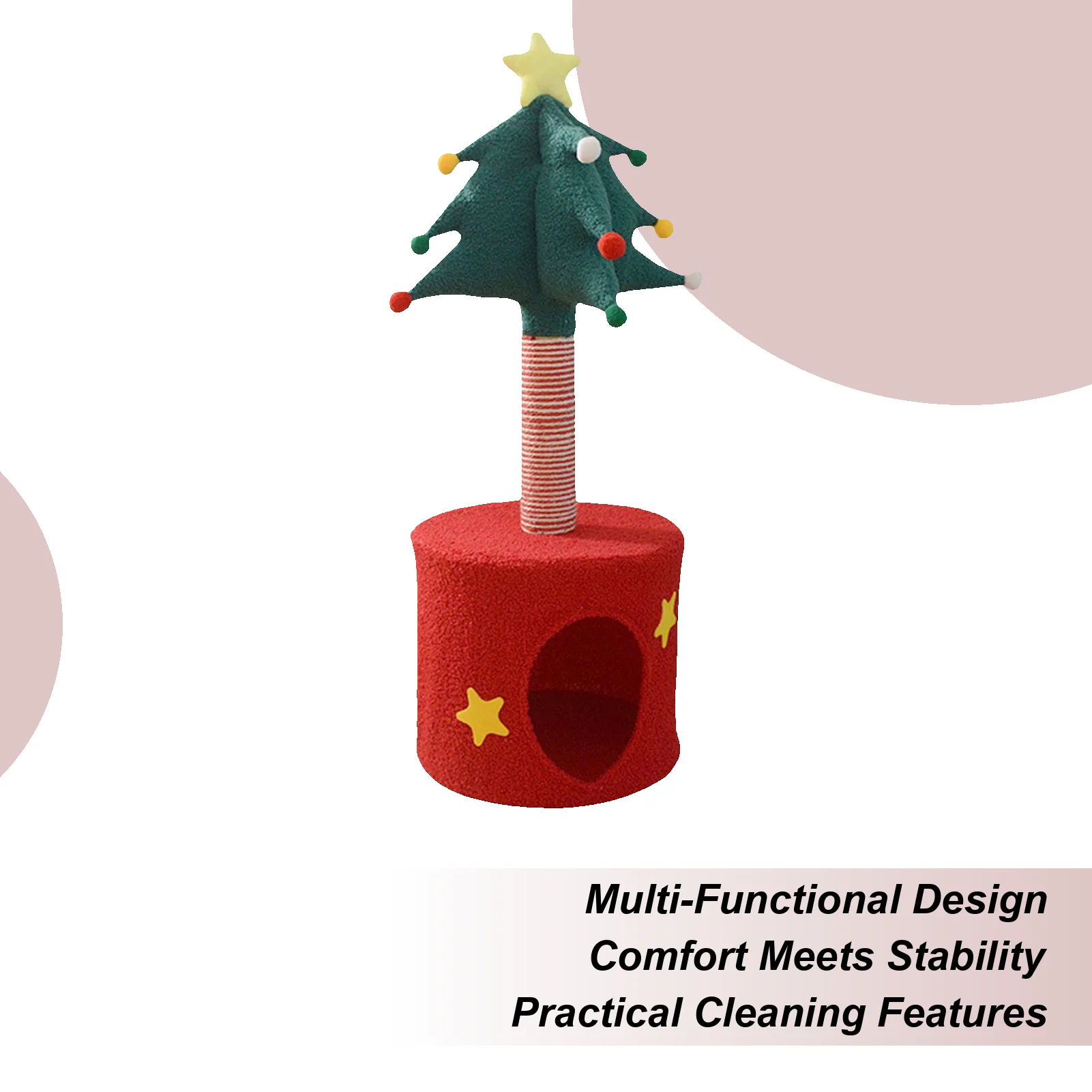 Christmas Tree Cat Tower Christmas Indoor Cat Activity Center Play Soft Bed Kitten Play Decor for Home Birthday Outdoor Pet