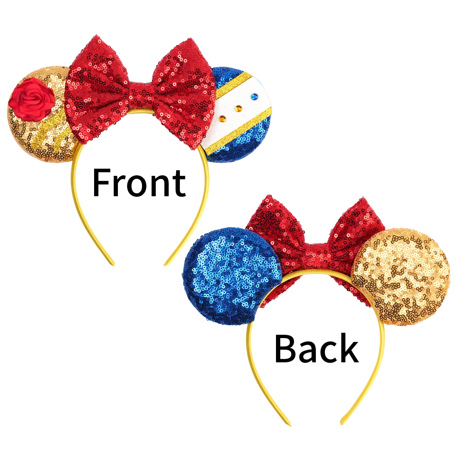 Disney Moana Headbands for Girls Kids Grass Green Mickey Mouse Ear Hairbands Women Red 5"Sequins Bow Maui Hair Accessories Gifts - view 3
