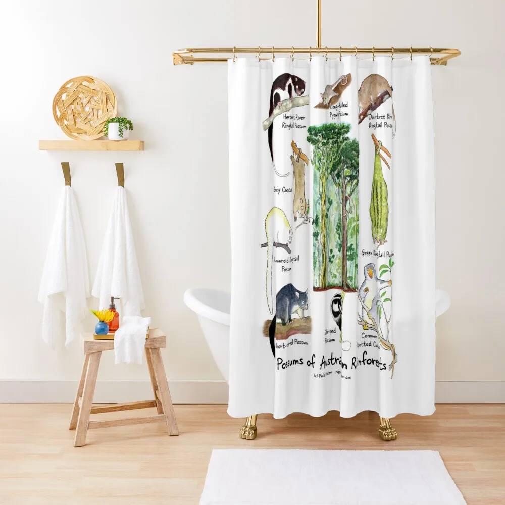 

Possums of Australian Rainforests Shower Curtain For Shower Window Cover Shower Set For Bathroom Curtain