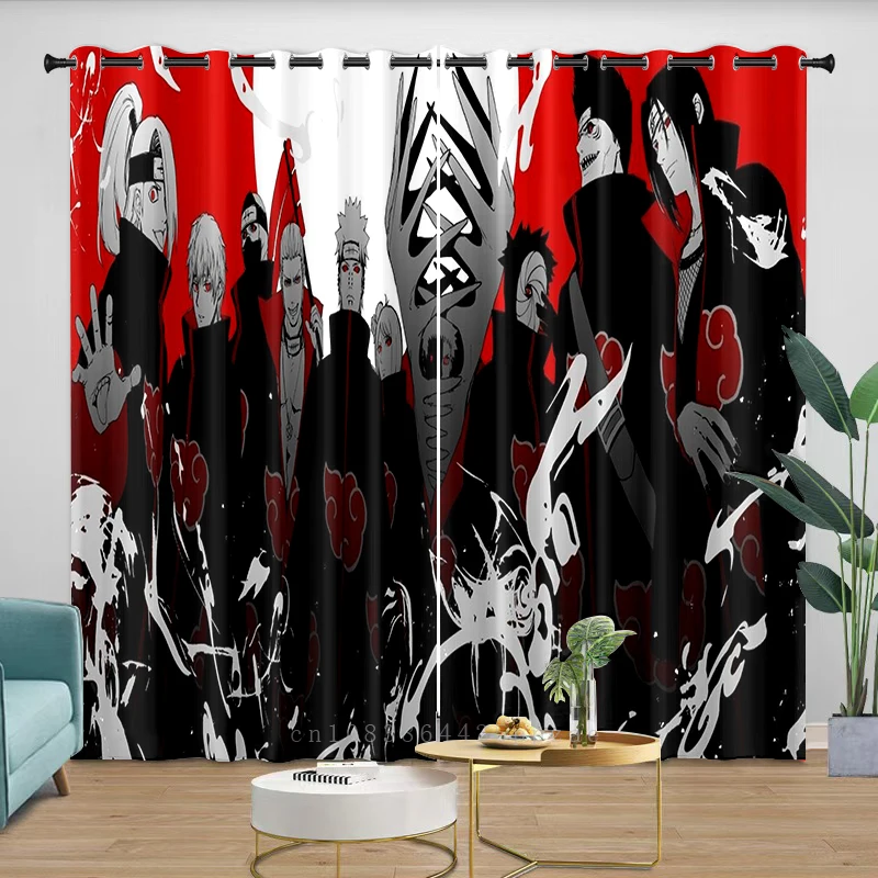 Blackout Curtains Anime Naruto with Grommet 3D Printed Blackout Curtain for Kids Adults Bedroom Living Room Home Decor