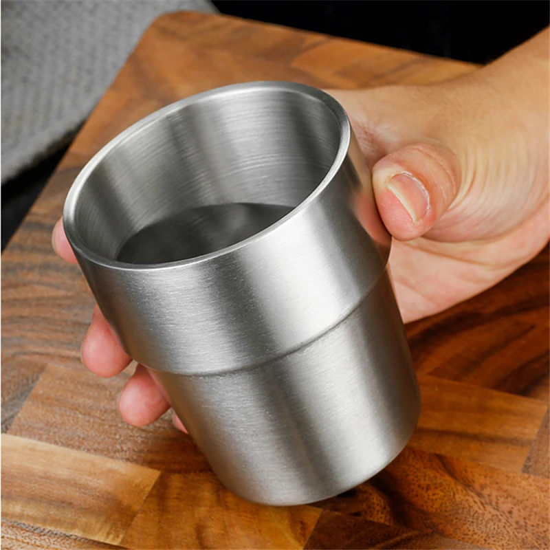 Double Wall Stainless Steel Beer Mug for Tea Metal Cold Drink Tumbler Water Coffee Cup Kitchen Bar Drinkware Tools 175/260/300ml