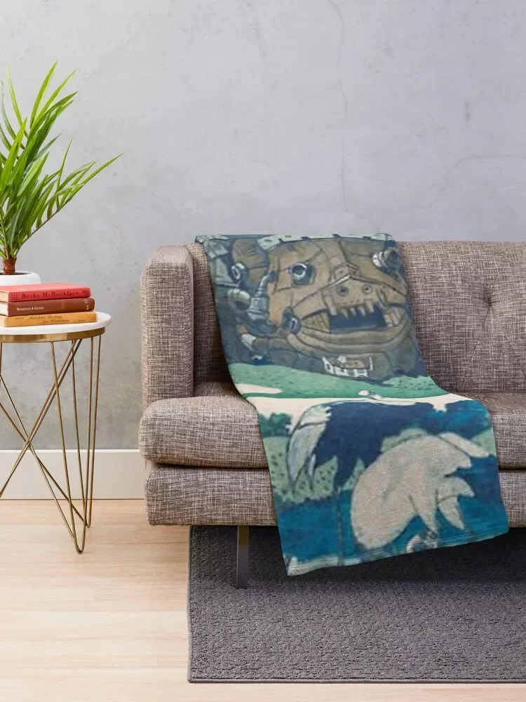 Howl's castle and japanese woodblock mashup Throw Blanket For Baby Plaid on the sofa Moving Furry Blankets