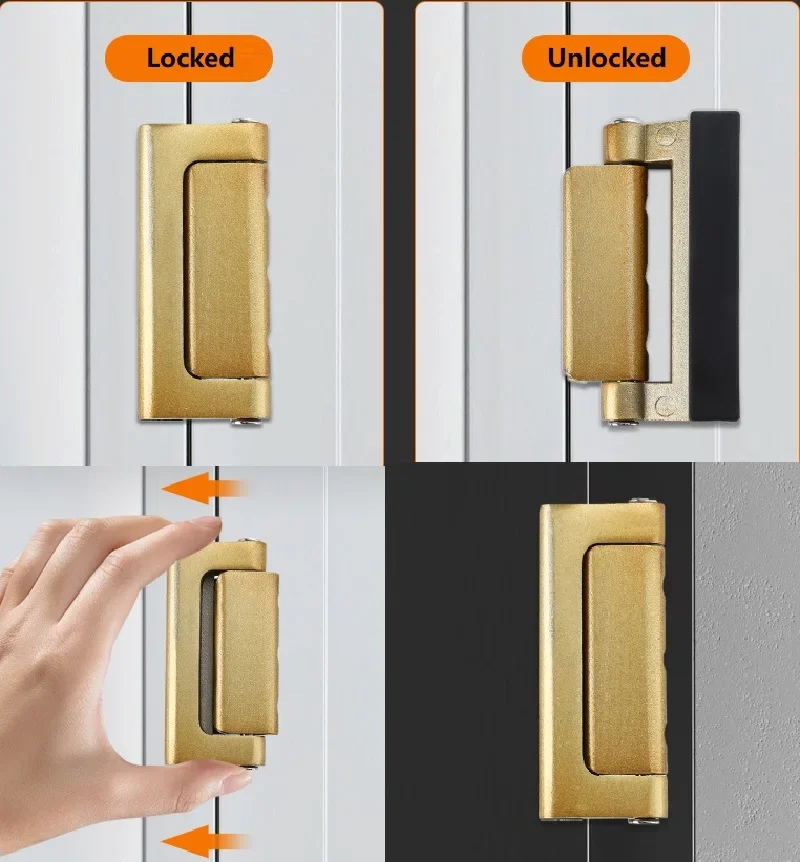 Home Security Door Reinforcement Lock Door Locks for Kid Safety Top Front Door Child Proof Safety Lock Extra High Security Latch