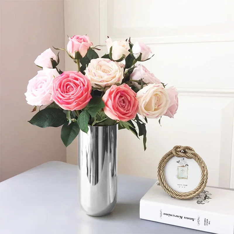 Stainless Steel Vase, Fresh Flowers, Plants, Hydroponic Vase, Silver High-end Feeling, Holiday Home Decoration Ornament