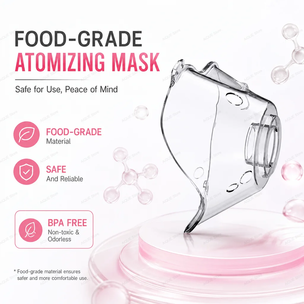 AiQUE Aufladbarer Mesh-Inhalator Hocheffizienter Tragbarer Geräuscharmer Selbstreinigender Inhalator Leiser Ultraschall-Asthma-Inhalator für Erwachsene und Kinder – Detail 6