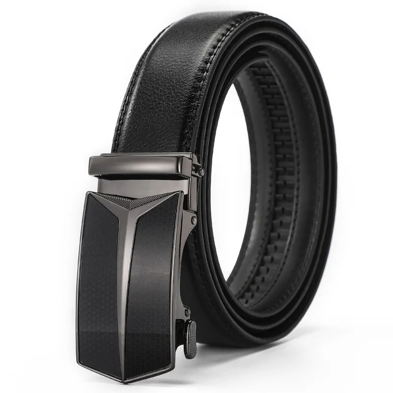

2025 PU Leather Belt for Men - Premium Alloy Auto Buckle Business Dress Belt - Father's/Friend/Husband Gift，Interview/Meetup