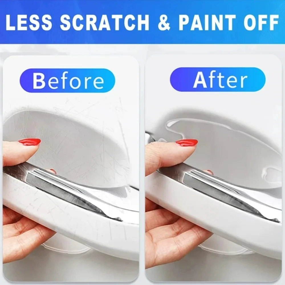 Car Door Handle Bowl Scratch Protective Invisible Transparent Stickers Silicon Rearview Mirror Anti-collision Protection Strip image 3