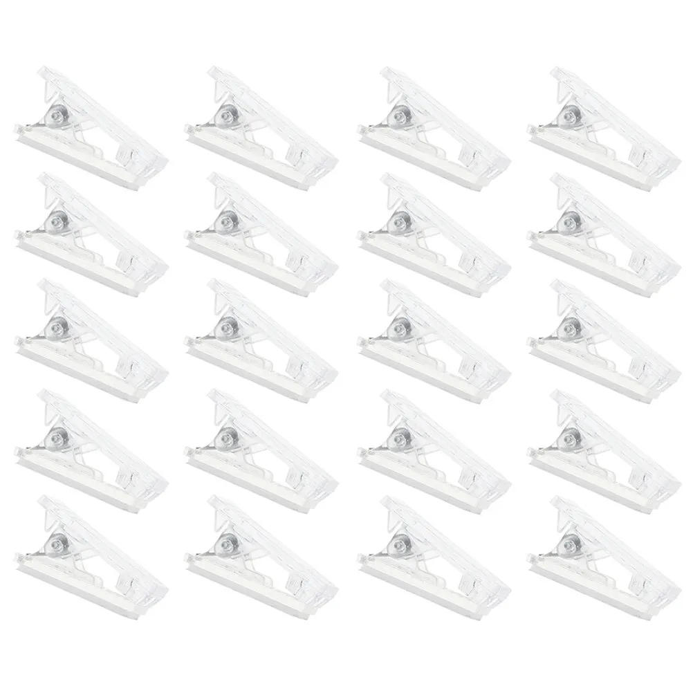 

40Pcs Badge Clip Adhesive Plastic Id Badge Holders Clips Name Tag Spring Clips Office Meeting Seminar Accessories