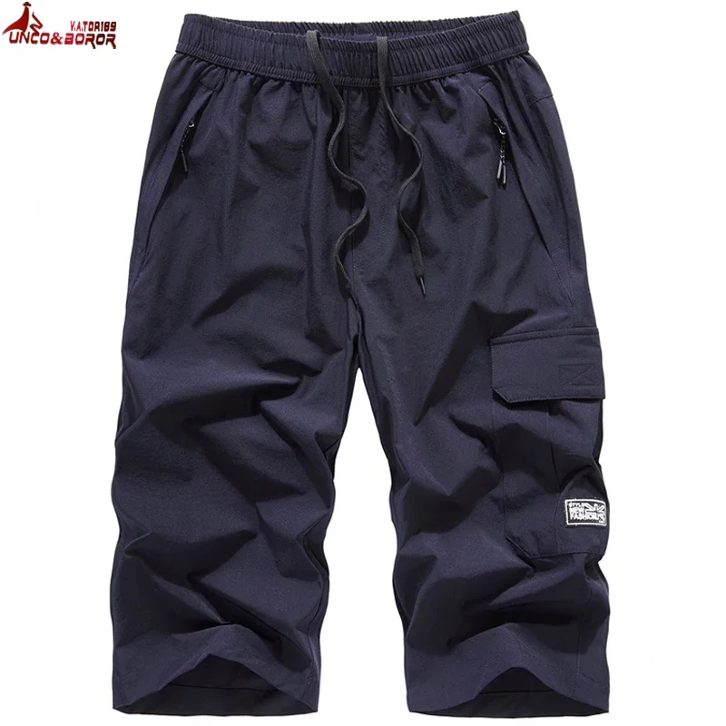 Short cargo pour homme, grande taille, 7XL, 8XL, longueur genou, décontracté, taille élastique, fitness, bermuda respirant, plage, surf