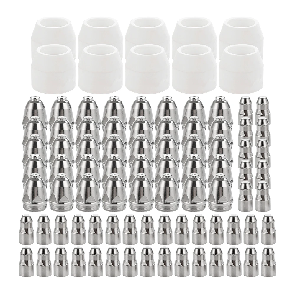 

90Pcs 1.1/1.3/1.5/1.7mm P80 Electrode Nozzle Plasma Cutting Torch 60A 80A 100A LGK100/CUT80 CNC Tip Consumables