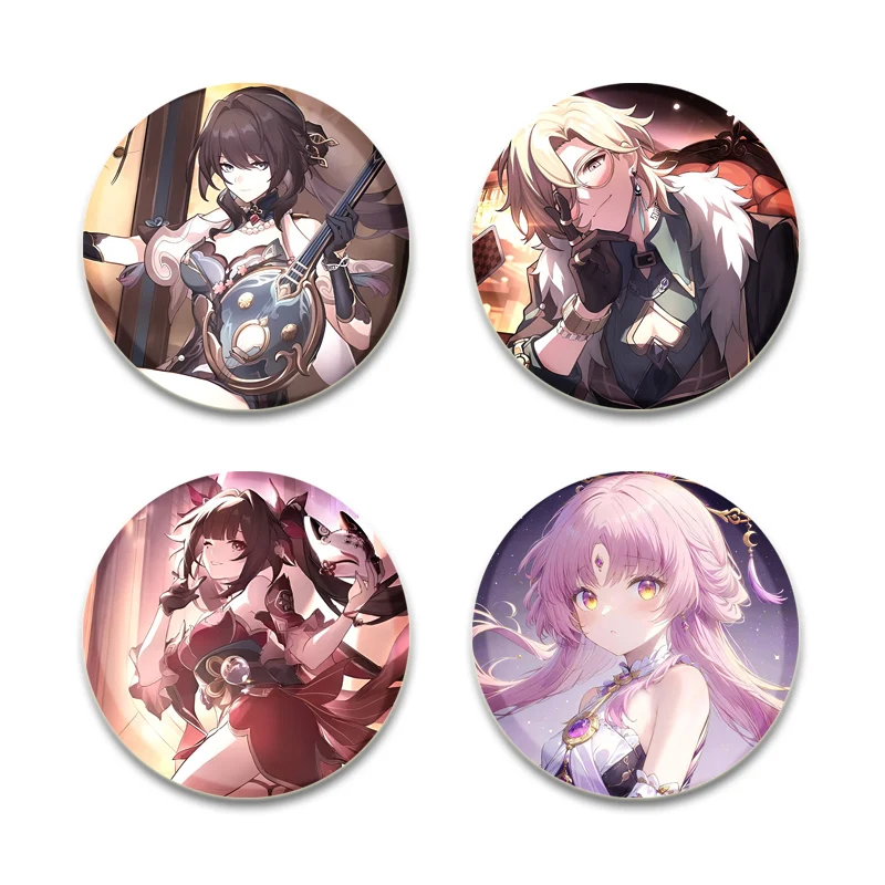 Anime Game Honkai: Star Rail Brooches Topaz Fu Xuan March 7th Jingliu Cartoon Badge Button Pins Cosplay Souvenir Toy Fans Gifts