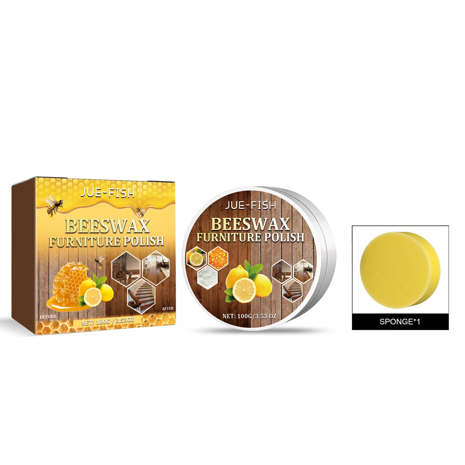

Jue-Fish furniture polishing wax, solid wood floor polishing wax for increment, decontamination, maintenance and care, rosewood