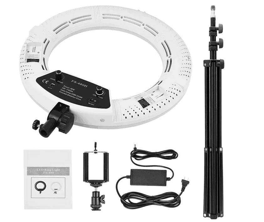 Best Seller FS-480II 3200-5500K Photography Dimmable Ring Lamp Camera Photo/Studio/Phone/Video 18