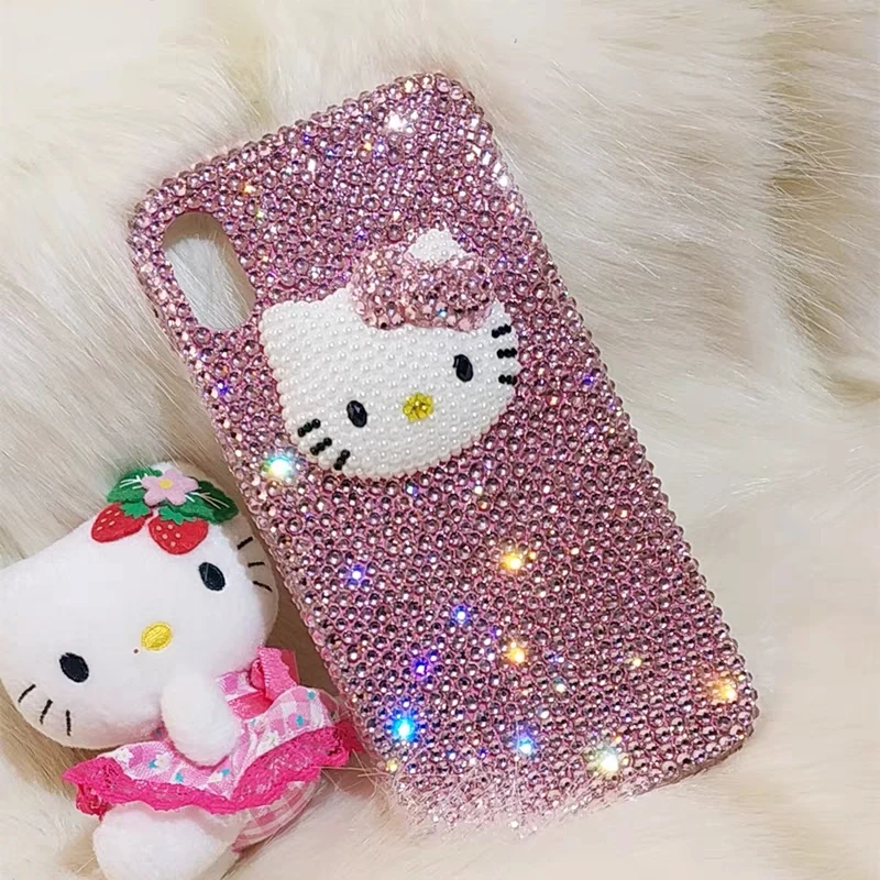 

Rhinestone Bling Crystal Phone Case Chain For iPhone 11 12 13 14 15Pro Max X Xs XR 7 8 Plus SE 2 3 10 Transparent Bumper Cover