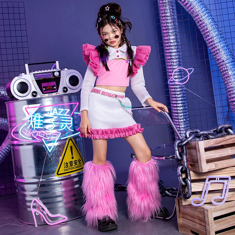 

Children'S Jazz Dance Clothing For Girls Concert Kpop Outfits Kids Hip Hop Dance Costume Stage Performance Dancewear XS7216