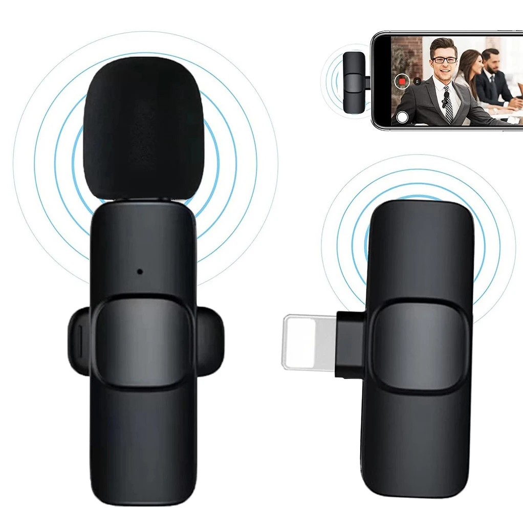 M21 Wireless Mini Microphone Live Streaming Mic Low Latency Outdoor Podcasting Tiktok YouTube Vlog Video for iOS Type-C iPhone