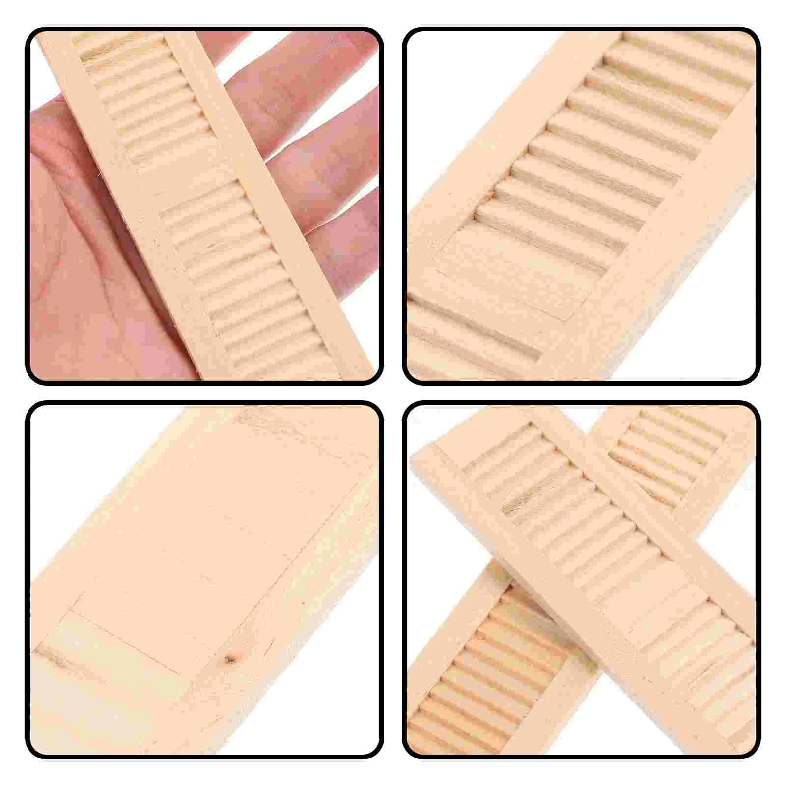 2 Pcs Mini Blinds House Window Furniture Accessories Shutters Wooden Decors