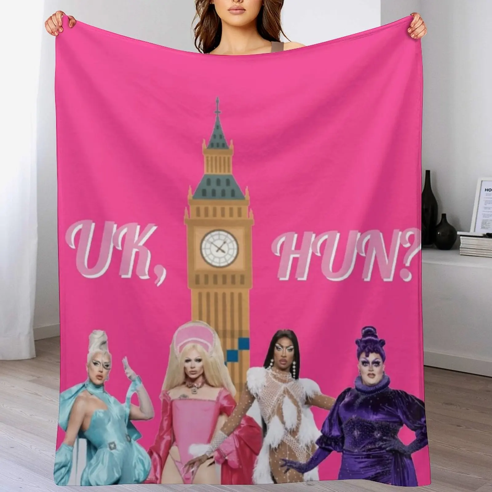 New Uk, Hun RuPauls Drag Race UK United Kingdolls Throw Blanket Sofa Throw manga Blankets