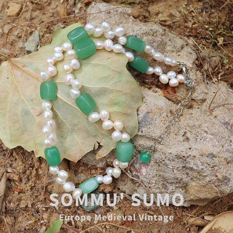 

Natural Wheat Head Pearl Spring Summer Personalized Beaded Handmade New Chinese Necklace