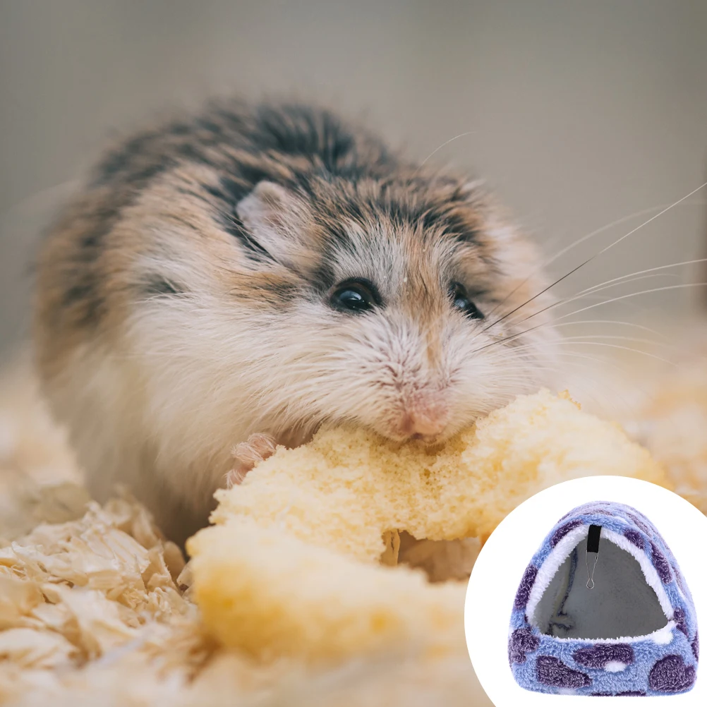 

Hammock Pet Bed House Warm Hanging Hamster Hideout Wall-mounted Houses Small Pets with Hanger for Animal Cage
