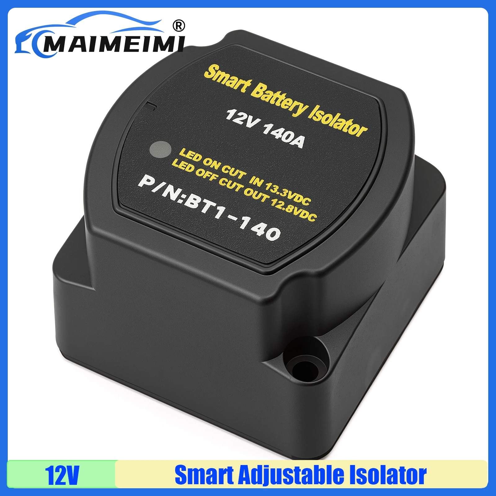 

Реле-изолятор MAIMEIMI для двух аккумуляторов, 12В 140А, с датчиком напряжения, VSR, для автомобиля ​ для кемпера