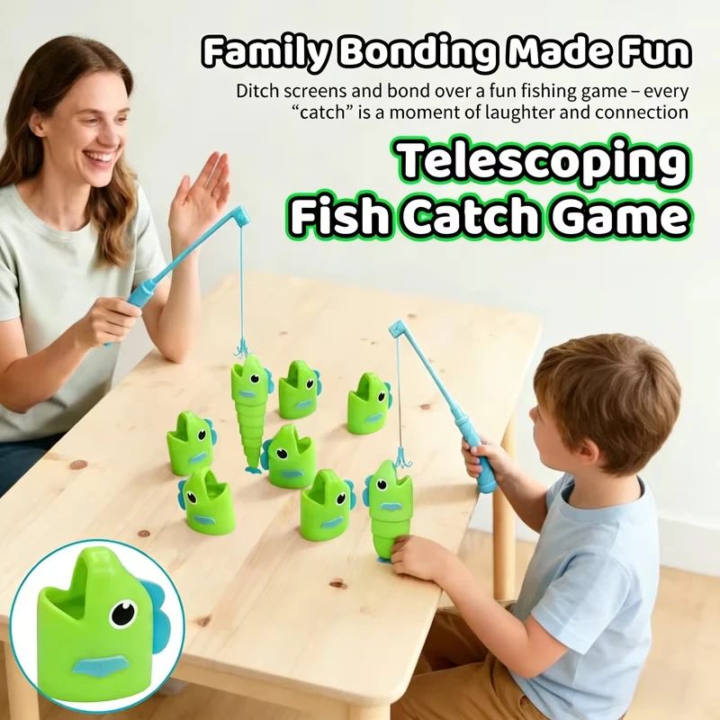 Fishing Battle Board Game Fish Body Stretchable Long Short Competition Kid Fishing Master Toy Family Interaction Educational Toy view 6