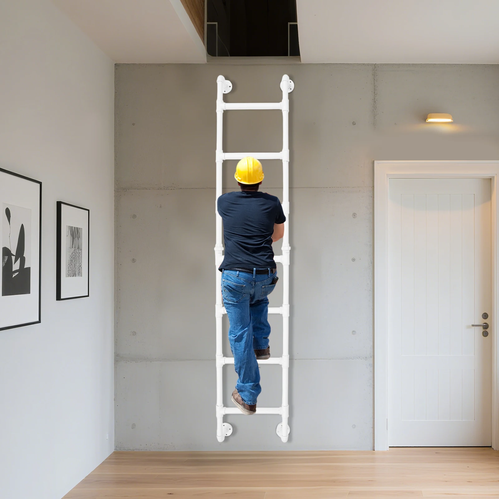 سلم مثبت على الحائط، سلم ذو 7 درجات، سلم مثبت على الحائط لسرير العلية بطابقين #4