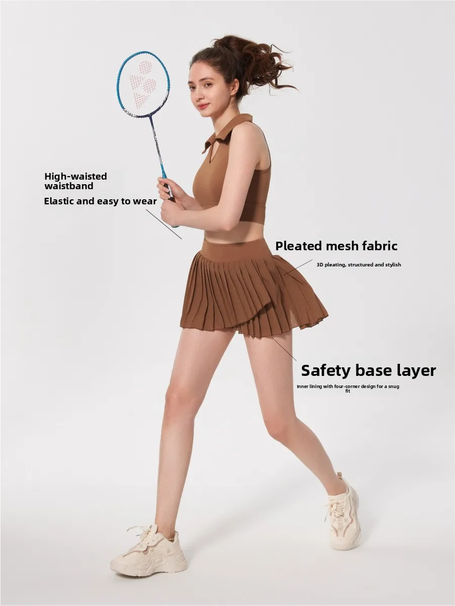 falda deportiva de cintura alta, transpirable, de secado rápido, que absorbe la humedad, para correr, tenis, Yoga, Fitnes...