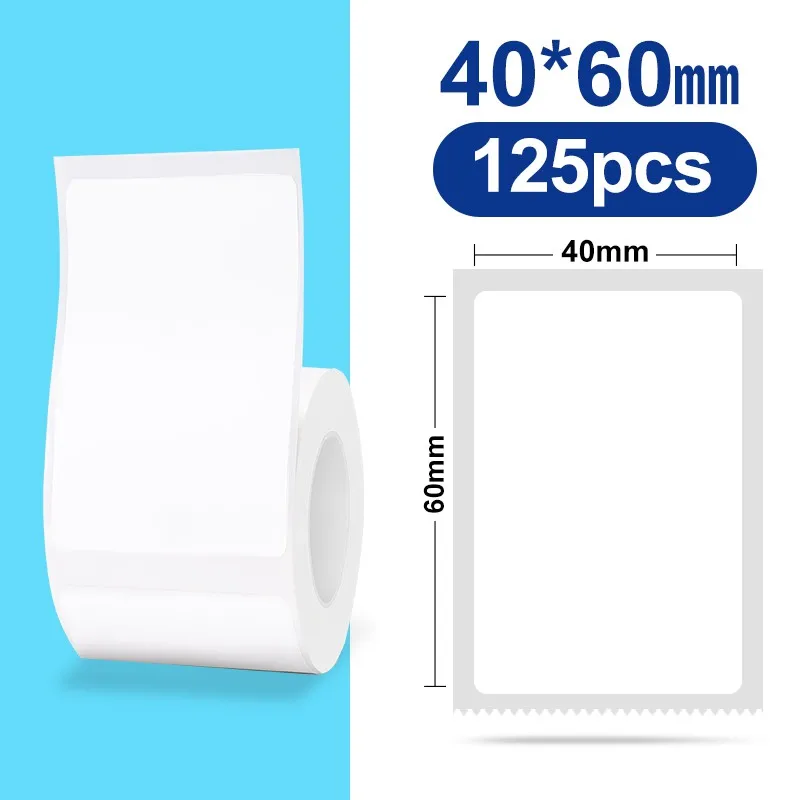 30–50 mm Niimbot B21 B1 B3S Drucker-Etikettenpapierrolle, weiße Aufkleber-Druckpapierrollen, reißfester, wasser- und ölbeständiger Klebstoff