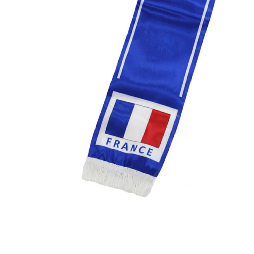 15x150cm  Double Side Printing Satin Football Soccer Fans France Scarf flags banner