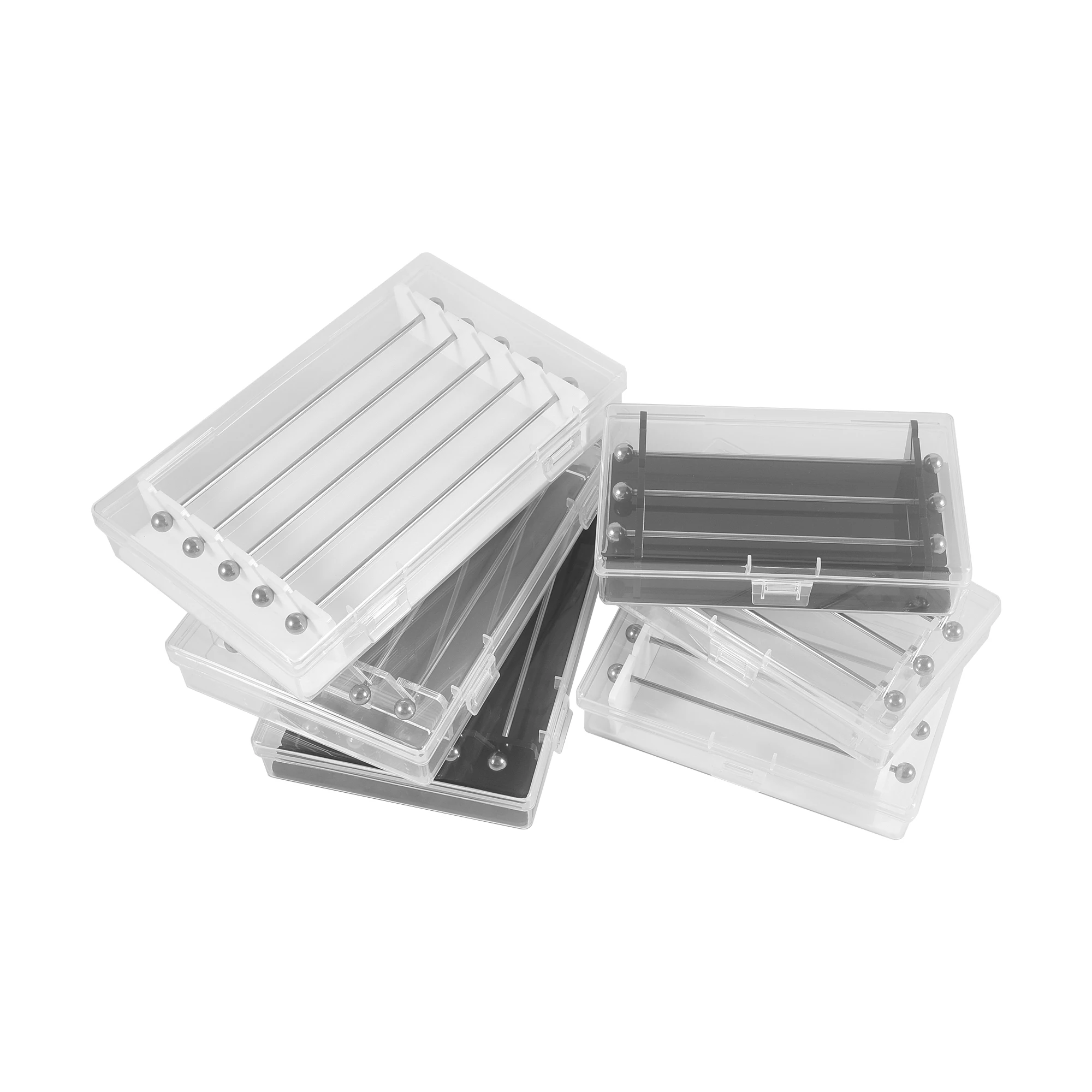 Acrylic Troll Beads Display Storage Box Rondelles Charms Bracelet Ring Holder 3 Bars Jewelry Organizer Storage Carrying Case