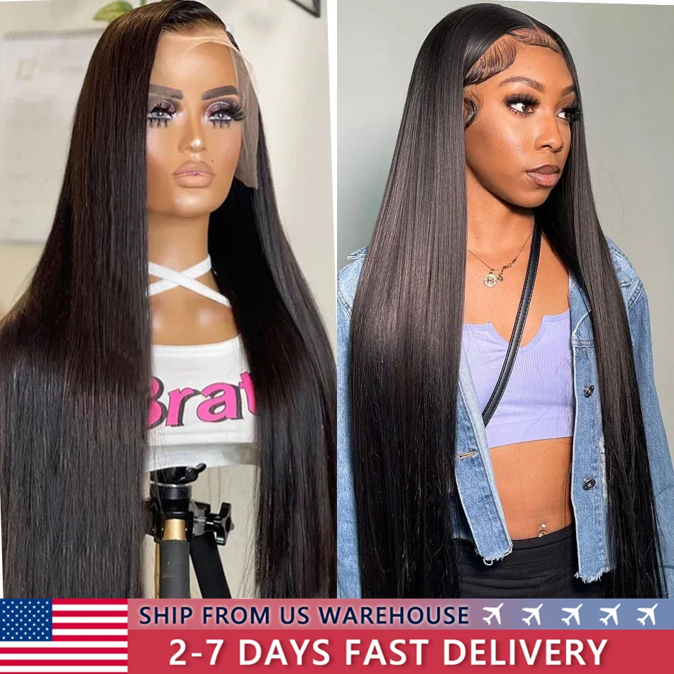 13x6 Straight Lace Front Wigs 34 Inches HD Transparent Lace Frontal Wig Remy Malaysian13x4 Straight Human Hair Wigs For Women