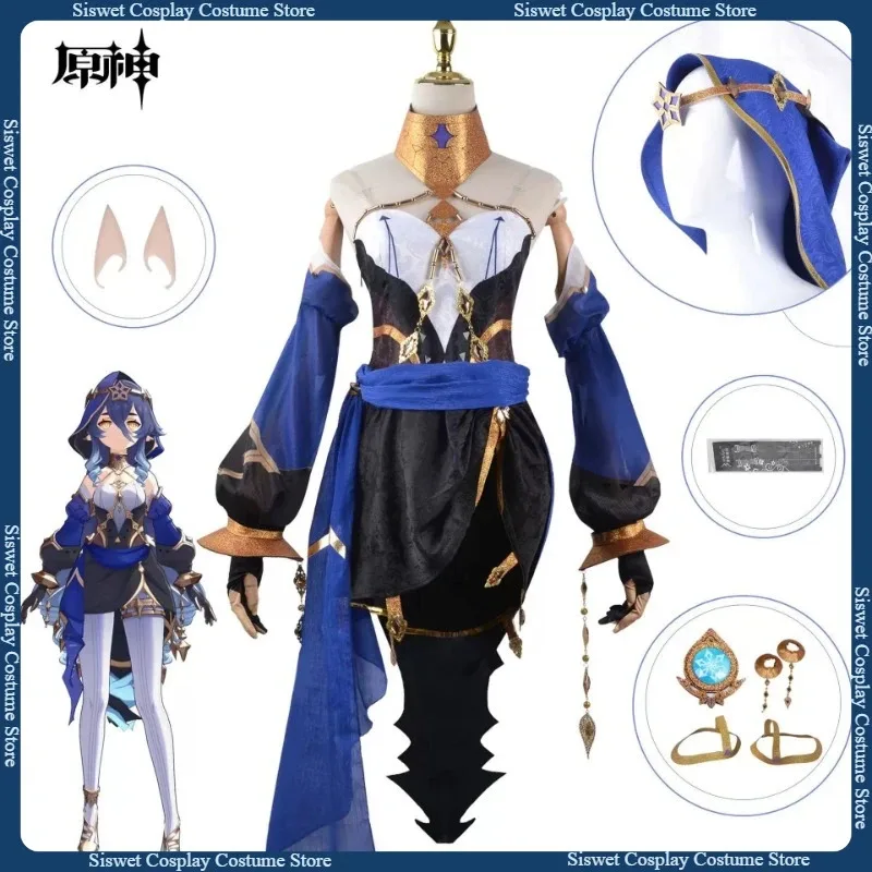 

Game Genshin Impact Fanart Layla Cosplay Costume Full Set Character Anime Outfit Women Halloween Party Comic Roleplay Uniform