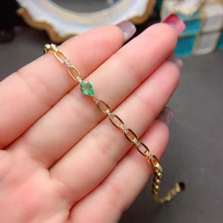Natural Gemstone Ladies 925 Silver Emerald Ruby Bracelet Luxury Jewelry Ladies Free Shipping Christmas Bracelet Boutique
