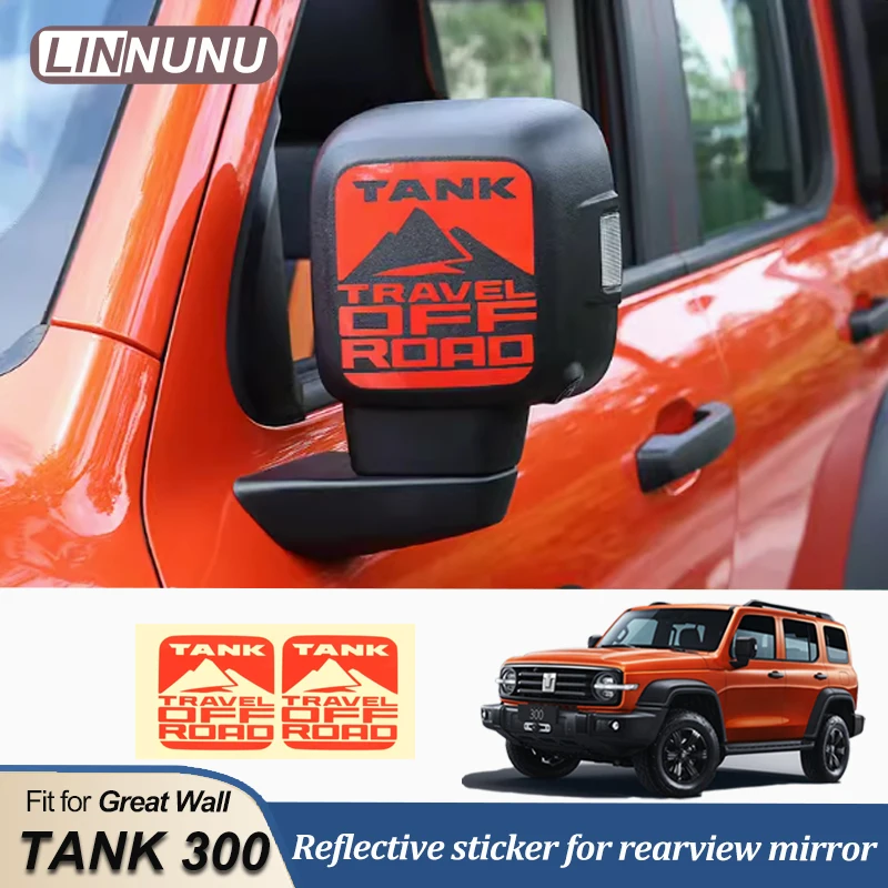 

LINNUNU LINNUNU Car Sticker Off Road Decal for Tank 300 Rear Windshield Rearview Side Mirror reflective sticker Decor Car Sign