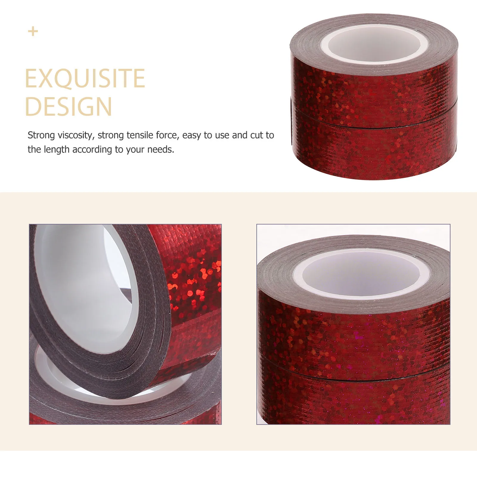 2 Rolls Glitter Effect Duct Tape Heavy Duty Thickened Strong Adhesive Multi-Function Tape for Metal Fabric Plastic Surfaces