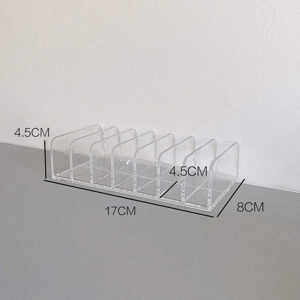 Quality Plastic 7-Slot Cosmetic Organizer Transparent Multi-Functional Makeup Holder Cosmetics Display Tray Bathroom