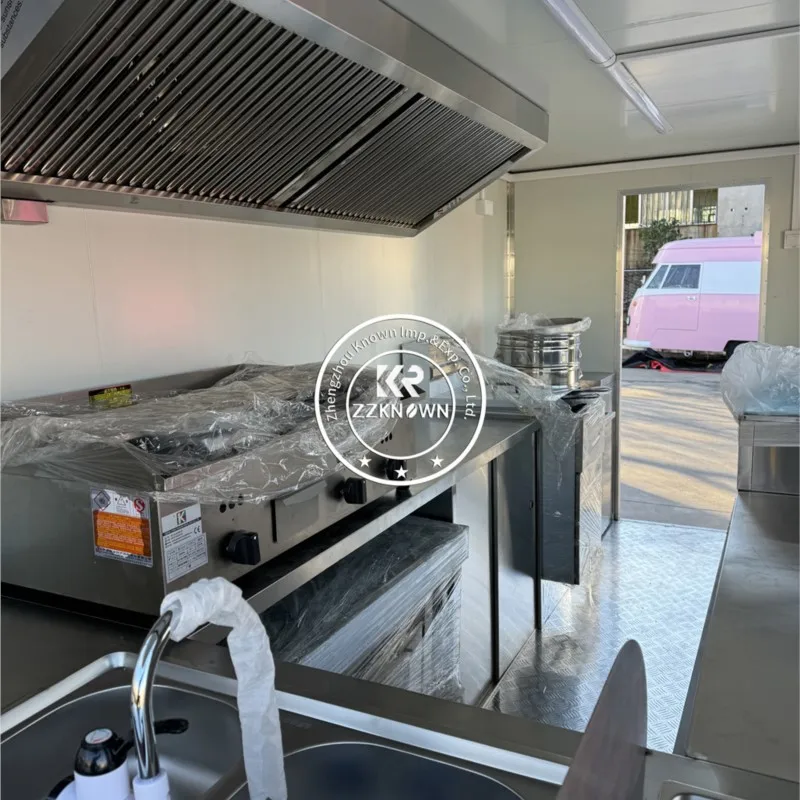 Truk makanan dapur seluler peralatan dapur lengkap Stan kopi jalanan kereta es krim sepenuhnya dilengkapi