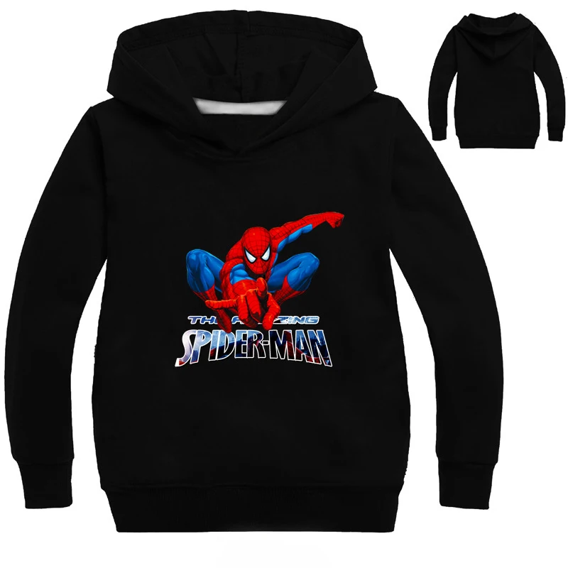 Spider man Boys Sweatshirts Cartoon Captain America Children Hoodies Sweatshirts Anime Avengers Boys Clothing