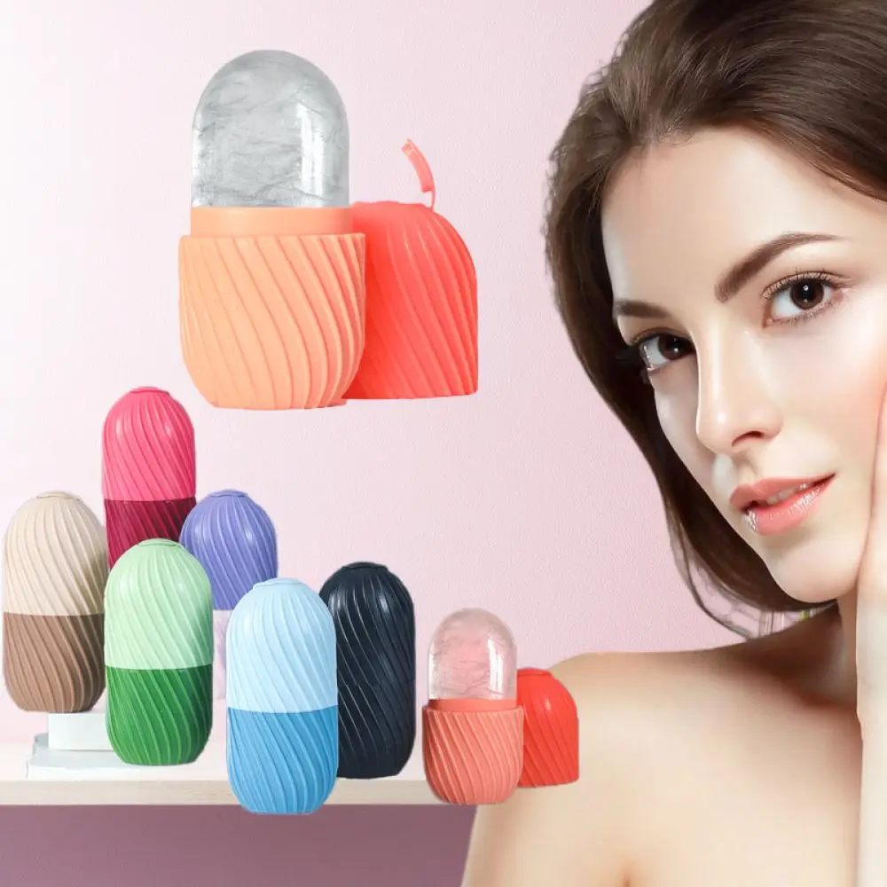 Face Ice Mold Silicone Roller For Facial Massage Skin Cooling Treatment Beauty Tool Puffiness Relief Pore Shrinking Device