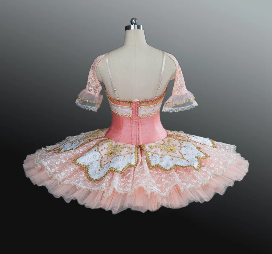 Hada del ciruelo azúcar melocotón para Cascanueces Ballet profesional Tutus panqueque Rosa disfraces de Ballet clásico media manga niñas 0067