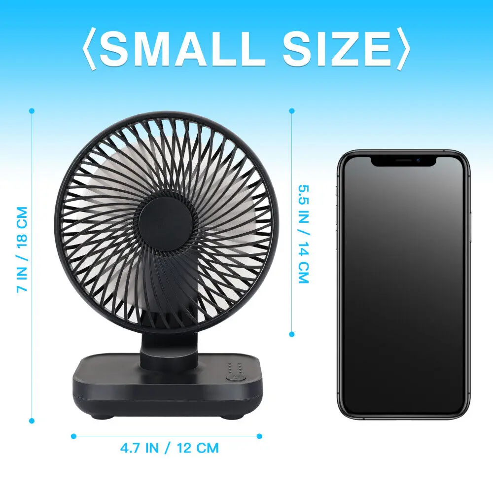 4000mah Four Speed Portable Mini Fan Desktop Usb Rechargeable Silent Electric Fan Student Home Office Rechargeable Battery