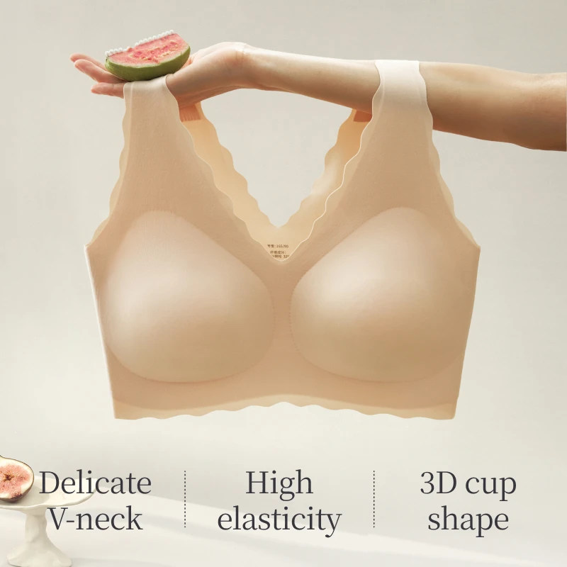 SUJIIN, sujetadores push-up sin costuras de talla grande para mujer, sujetadores sin mangas invisibles sin aros, Bralette cómodo y liso de talla única para mujer XM014
