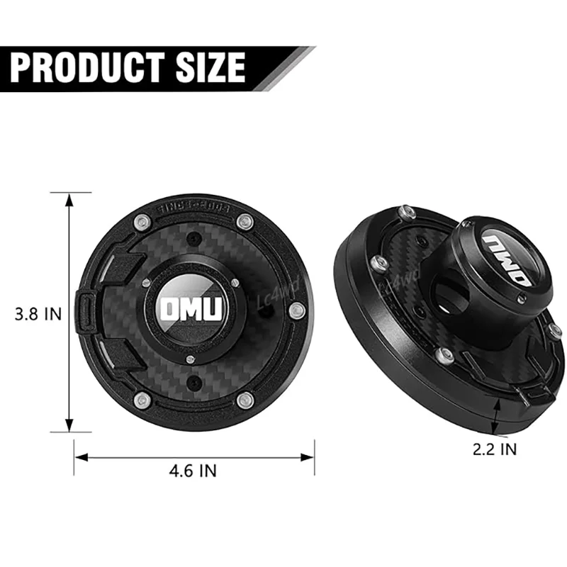 LC4WD 4x4 الملحقات الخارجية الألومنيوم وألياف الكربون الجافة OMU سلسلة هوائي قاعدة غطاء ل 2007-2025 جيب رانجلر JK JL JT #4