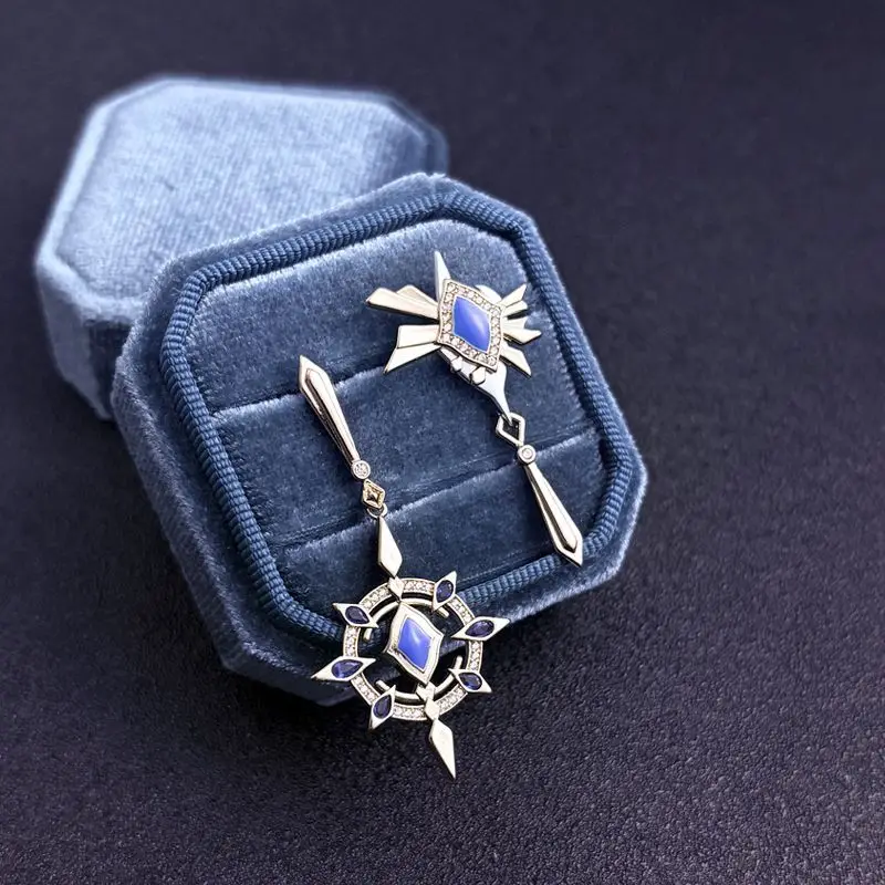 أنيمي هونكاي: ستار السكك الحديدية الأحد تأثيري الأذن دبوس الأذن أقراط مشبكية أقراط مجوهرات اكسسوارات قلادة الدعائم هدايا الهالوين