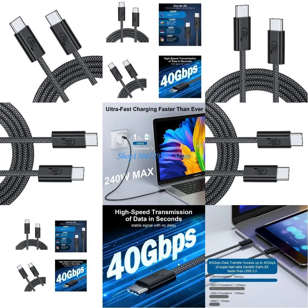 

Y2GD Зарядный кабель USB C — USB C, 240 Вт, линия передачи данных C — C, шнур быстрой зарядки типа C