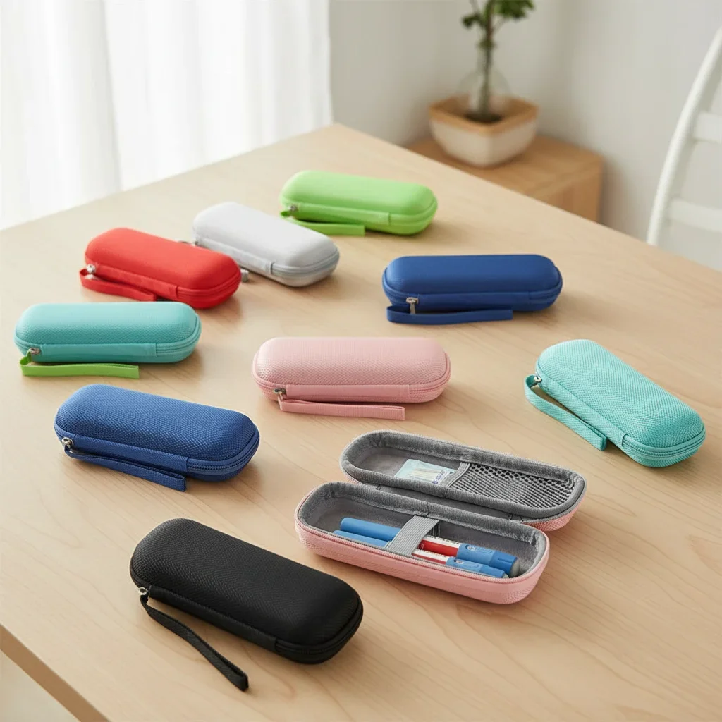 Simple 1 Pcs EVA Insulin Cooling Bag Waterproof Solid Color Insulin Cooler Thermal Insulated Medicine Travel Cooler Diabetics
